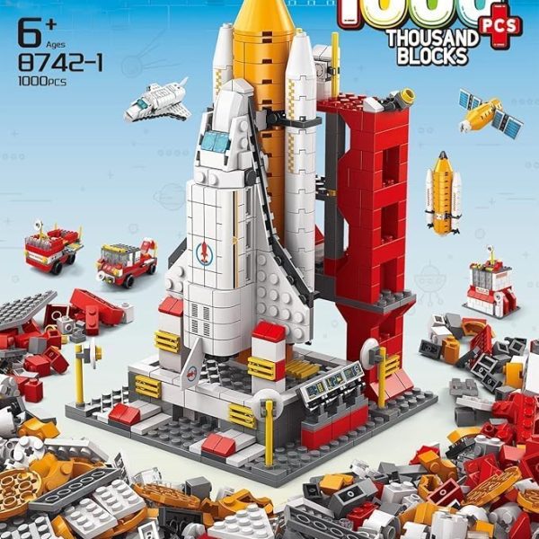 1000+ Pcs Space Exploration Shuttle Toy – STEM Building Block Set with Rocket Ship. Shuttle. Satellite – Educational Aerospace Kit for Kids Age 5 6 7 8 9 10 11 12 Gift for Boys & Kids